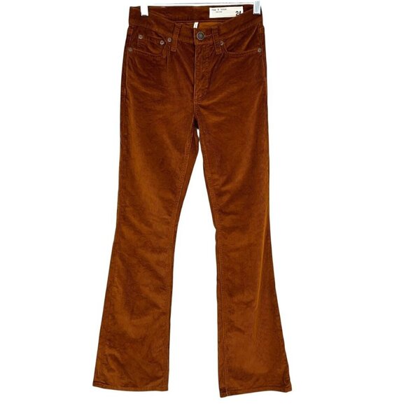 rag & bone Pants - Rag & Bone Peyton Mid Rise Bootcut Pants Corduroy Gold Brown Size 24